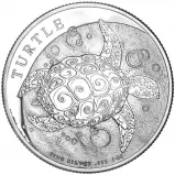 2018 Silver 1 Ounce Turtle 2 Dollar  Coin Single Secondary Market Niue