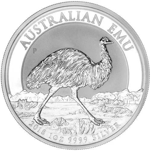 2018 Silver 1 oz Emu Perth Mint Bullion Coin - Pre-owned reverse