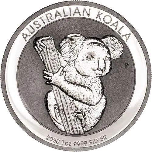 2020 Silver Bullion 1 Ounce Koala Coin - Perth Mint reverse chards image crop