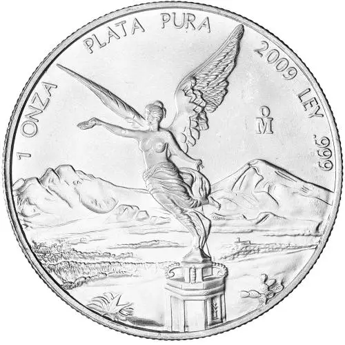 2009 Silver 1 oz Libertad Bullion Coin - Mexico reverse