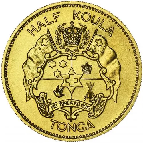 1962 Gold BU Half Koula Salote Tupou III Coin  reverse