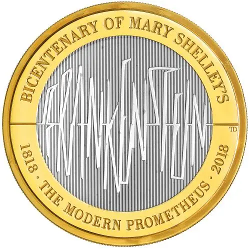 2018 Silver Proof Frankenstein Pound Sterling £2  Coin Single United Kingdom The Royal Mint reverse