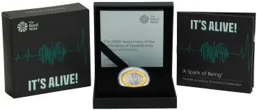 2018 Silver Proof Frankenstein Pound Sterling £2  Coin Single United Kingdom The Royal Mint display