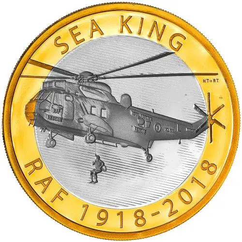 2018 RAF Centenary 'Sea King' £2 Silver Proof Coin - Pre-Owned reverse