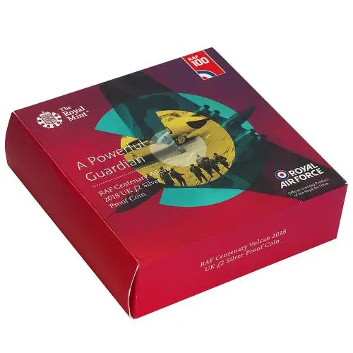 2018 RAF Centenary 'Vulcan' £2 Silver Proof Coin - Pre-Owned box