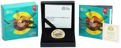 2018 RAF Centenary 'F-35 Lightning II' Silver Proof Coin SH box display