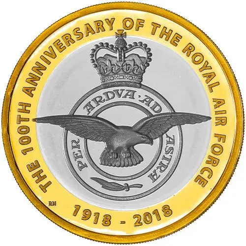 2018 Silver Proof RAF Centenary Elizabeth II Badge Pound Sterling £2  Coin With Box reverse