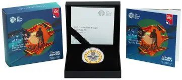 2018 Silver Proof RAF Centenary Elizabeth II Badge Pound Sterling £2  Coin With Box display