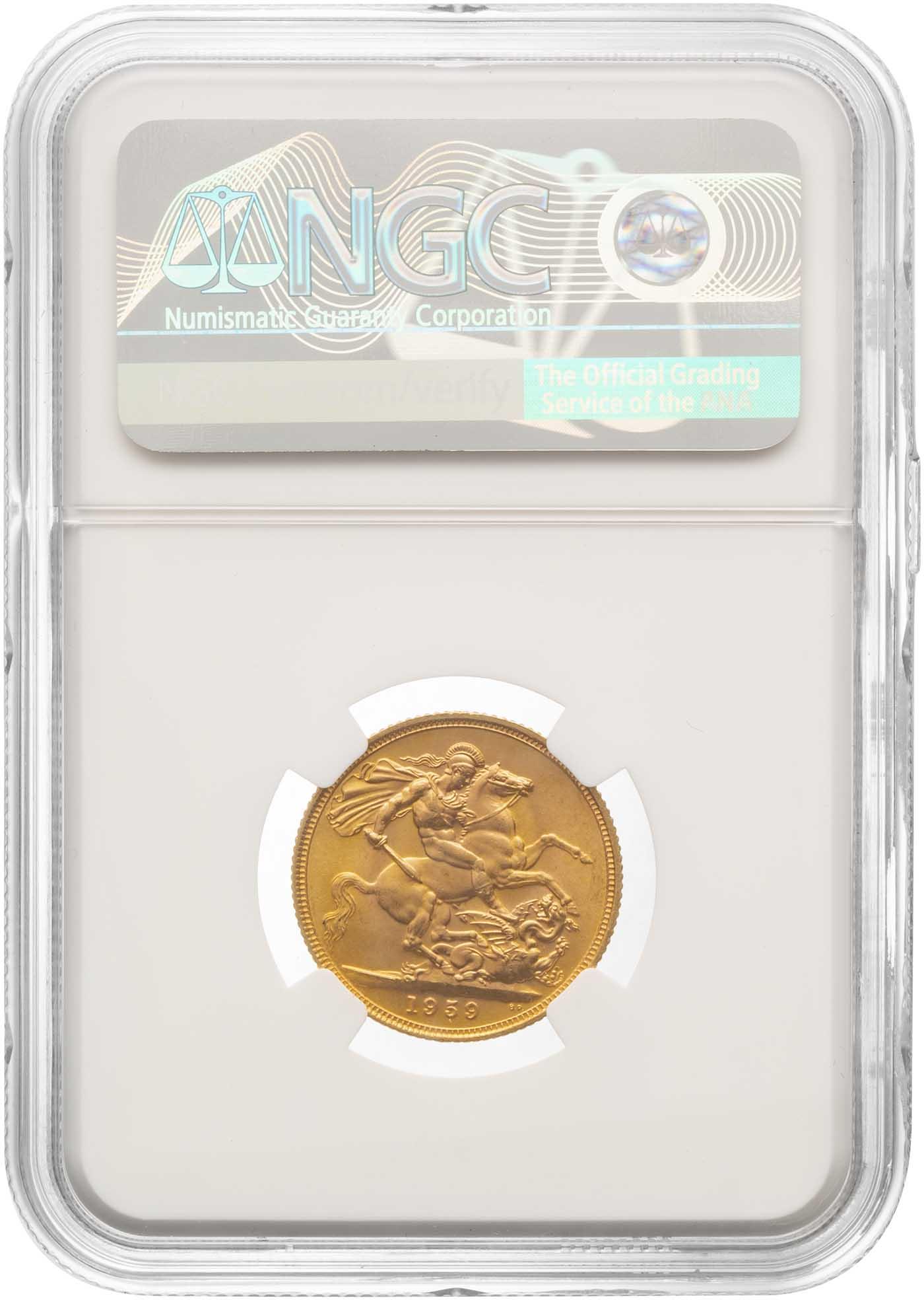 1959 Gold Sovereign Elizabeth II NGC-Graded MS65 | Chards