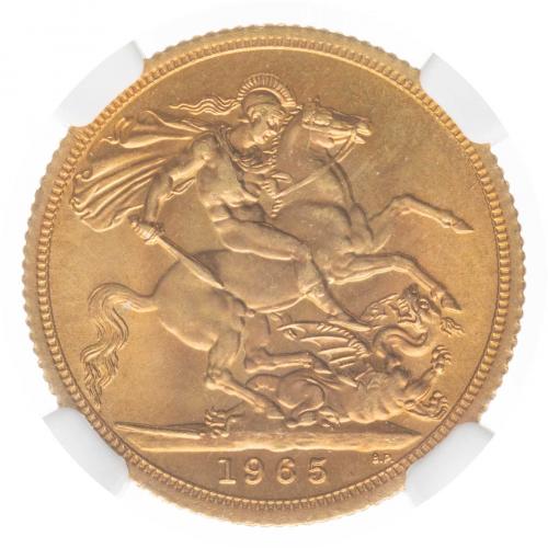 1965 Gold ELizabeth II Sovereign NGC Graded MS-64 | Chards