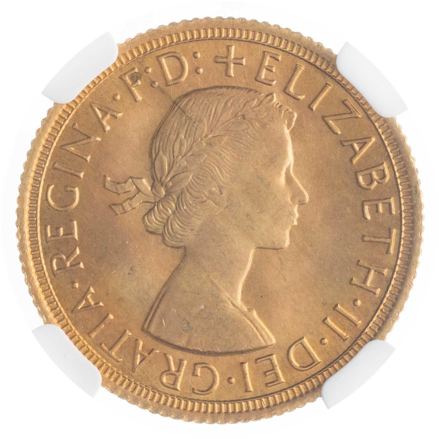 1965 Gold ELizabeth II Sovereign NGC Graded MS-64 | Chards