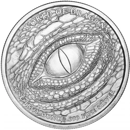 2019 Silver 1 Ounce World Of Dragons The Norse  Rounds Single The Golden State Mint reverse