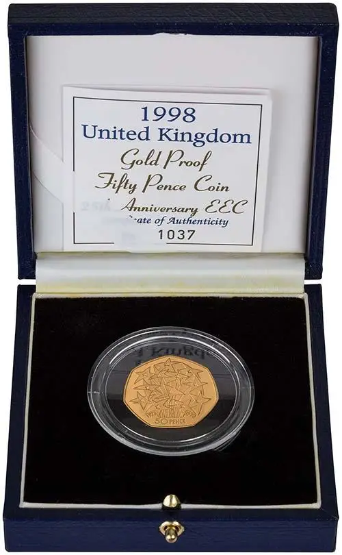 1998 UK Coin 50p Gold Proof European Economic Community 21907