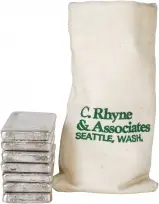 780 Gram Silver Bullion Ungraded Best Value  Bar Pre-Owned C. Rhyne & Associates reverse stack of 7 with bag