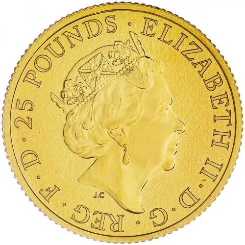 2016 Gold 1/4 Ounce Queen's Beasts Lion of England Bullion Coin Obverse