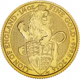 2016 Gold 1/4 Ounce Queen's Beasts Lion of England Bullion Coin Reverse