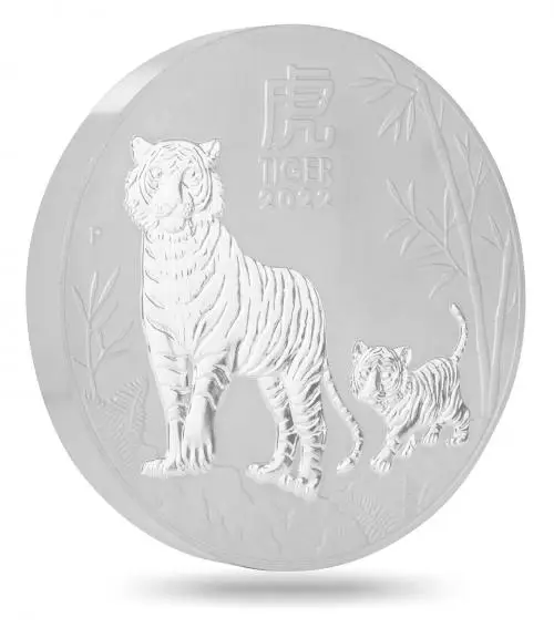 2022 Year of the Tiger Perth Mint Lunar 10 kg Silver Bullion Coin side view 2