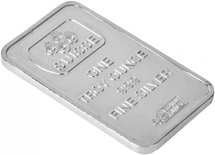 Silver Bullion Ungraded 1 Ounce  Bar Single Pre-Owned PAMP Suisse side view