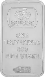 Silver Bullion Ungraded 1 Ounce  Bar Single Pre-Owned PAMP Suisse obverse