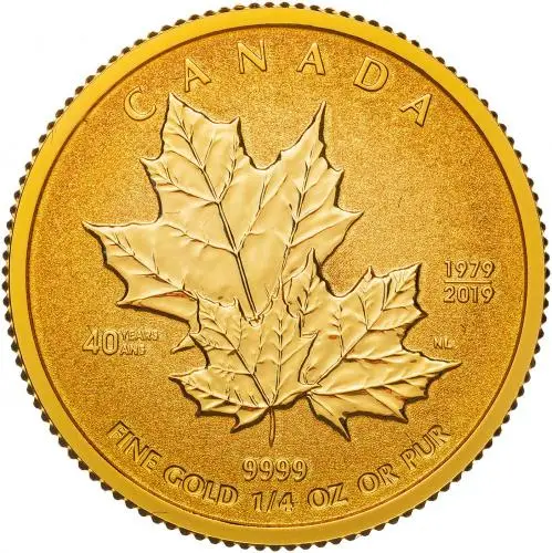 2019 Gold Proof 0.25 Ounce Maple Coin Royal Canadian Mint 2