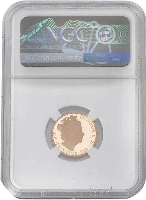 2016 Gold Proof Half Sovereign Graded - PF 70 ULTRA CAMEO obverse slabbed