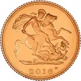 2016 Gold Proof Half Sovereign Graded - PF 70 ULTRA CAMEO reverse 