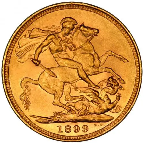 1899 Gold Sovereign Victoria Old Head Sydney Slabbed NGC MS-62 Reverse