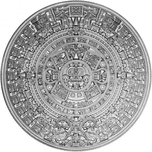 Silver 1 Ounce The Aztec Calendar  Rounds Single United States of America reverse