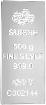 Silver 500g Bar PAMP Minted - Pre-Owned