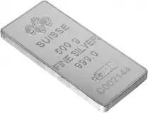 Silver 500 Gram Fortuna Best Value  Bar Slabbed Pre-Owned Switzerland PAMP Suisse side view