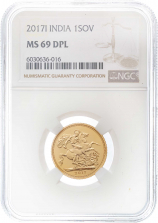 2017 NGC Gold Graded Full Sovereign Elizabeth II MS-69 DPL