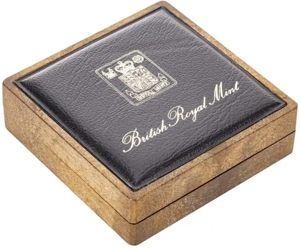 1985 Gold Brilliant Uncirculated Quintuple Sovereign £5 St George  closed box