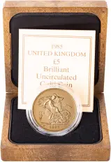 1985 Quintuple Sovereign Gold Brilliant Uncirculated Coin