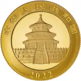 2022 8g Gold Panda Bullion Coin - 40th Anniversary obverse