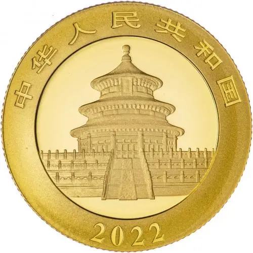 2022 3g Gold Panda Bullion Coin - 40th Anniversary obverse