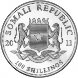 2011 Somalian Elephant 1 oz Silver Bullion Coin obverse