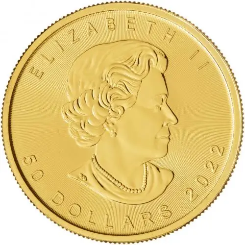 2022 Gold Maple Leaf 1 oz Bullion Coin obverse
