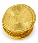 2022 Gold Maple Leaf 1 oz Bullion Coin stack of 10
