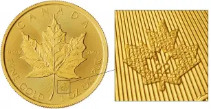 2022 Gold Maple Leaf 1 oz Bullion Coin with security mark