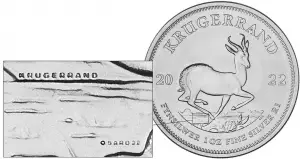 2022 Silver Krugerrand 1 oz Bullion Coin with security marks