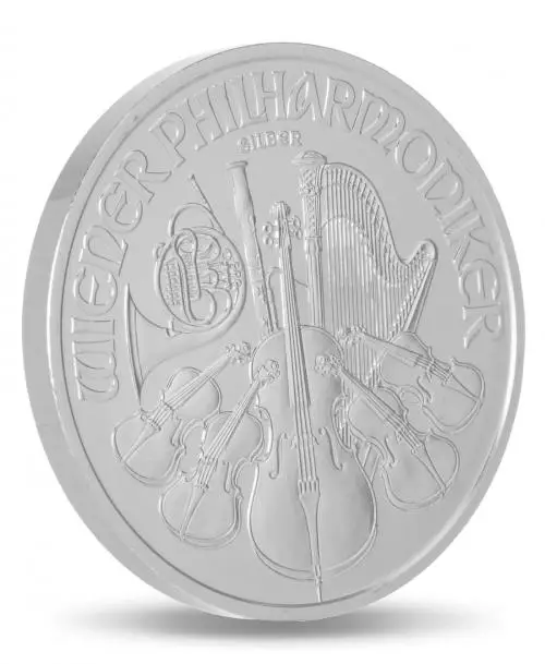 2022 Silver 1 oz Philharmonic Bullion Coin side view