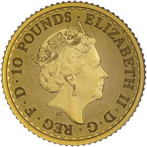 2022 Britannia 1/10 oz Gold Bullion Coin obverse