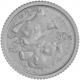 2022 Platinum Bullion Ungraded 1 Gram Panda Coin Single China People's Bank of China rev