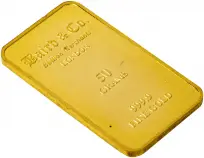 Pre-Owned 50g Gold Bullion Bar Baird & Co. - In Sleeve Obverse Side View