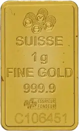 1g Fortuna Gold Bullion Bar PAMP Suisse Pre-Owned