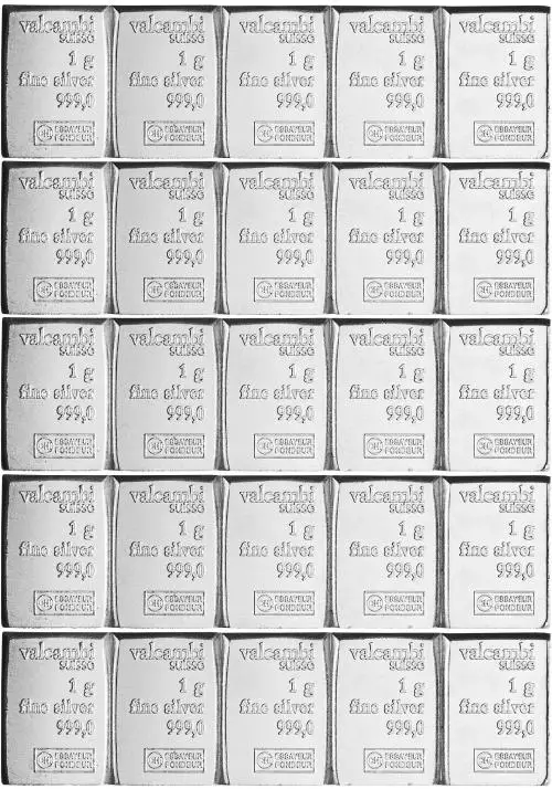 Silver Bullion 1 Gram Best Value Valcambi SA Bar -  Pre-Owned obverse
