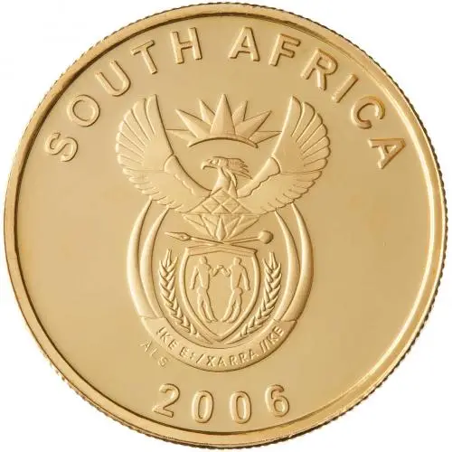 2006 Gold Proof 0.25 Ounce Fifa World Cup  Coin Single South Africa South African Mint Obverse