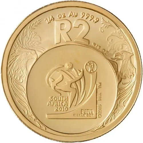 2006 Gold Proof 0.25 Ounce Fifa World Cup  Coin Single South Africa South African Mint Reverse