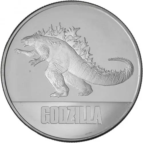 2021 Silver 1 Ounce Godzilla  Coin Single Pre-Owned Niue reverse