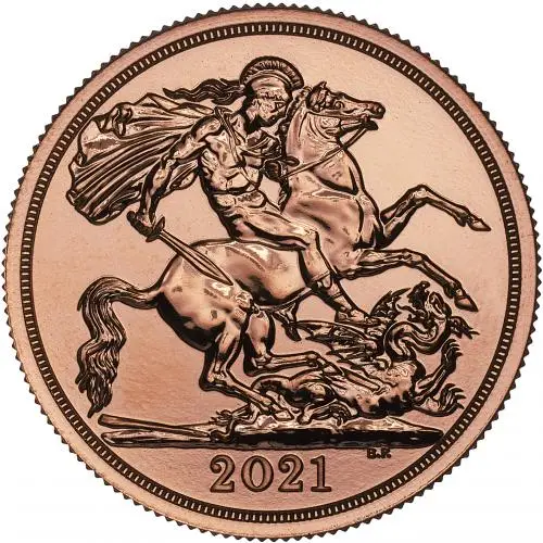 2021 Gold Double Sovereign Bullion Coin reverse